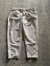 Eileen Fisher Undyed Organic Cotton Denim Tapered Pant Natural Sz 22