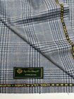 Loro Piana Summertime Suiting Fabric Blue Beige Plaid Wool Silk Linen 3.50 meter