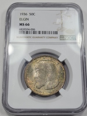1936 50c Elgin Commemorative Half Dollar NGC MS66 High Grade GEM *J299