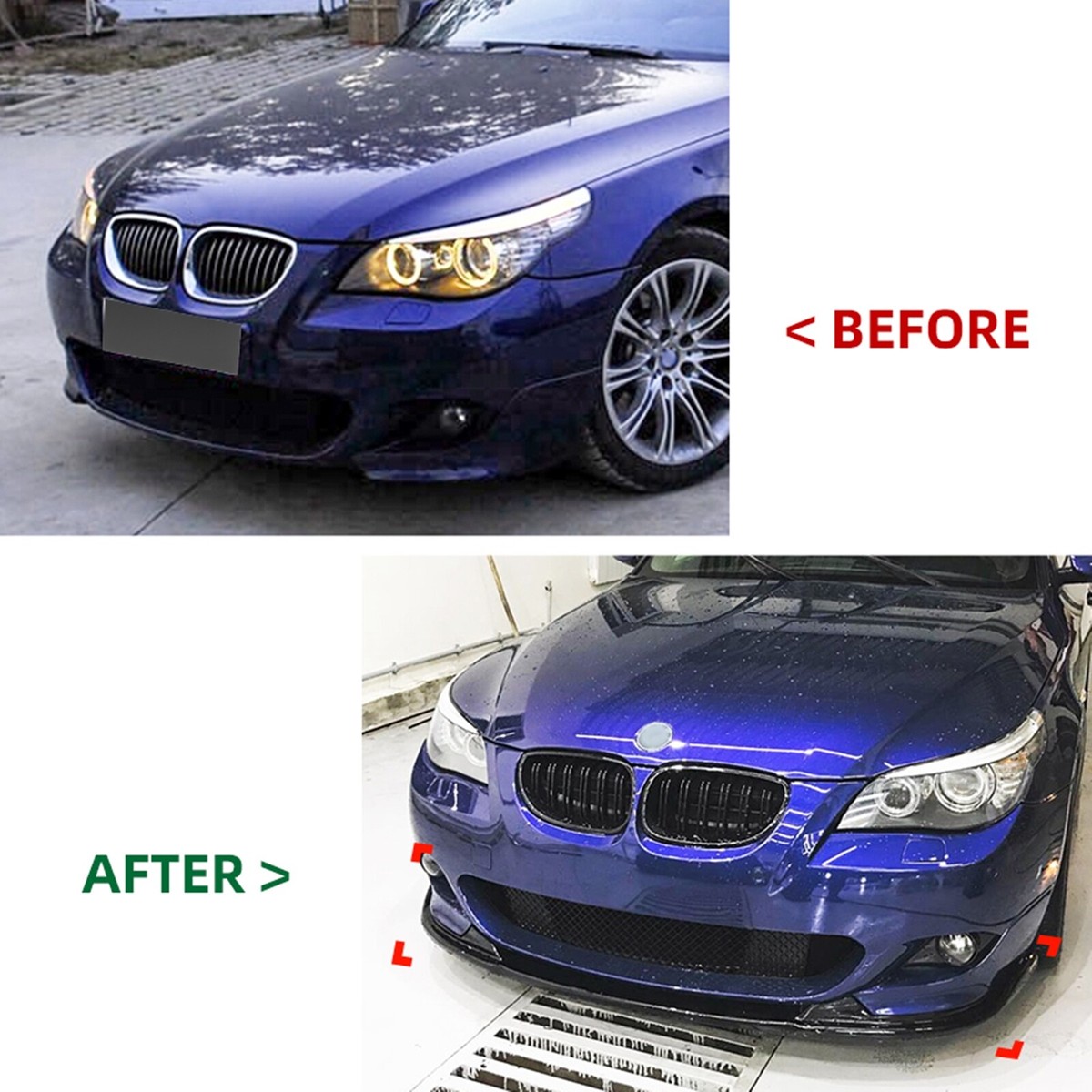 BMW5 E60 E61 リップスポイラー2005-2010 For BMW 5 Series E60 E61 M Sport 2005-10 2009 Front Bumper Lower