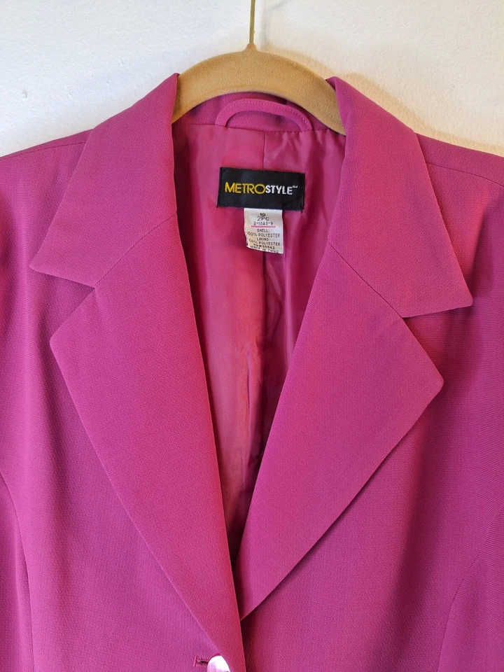 De Colección Barbiecore Y2K METROTYLE 2 piezas Pierna Ancha Pantalón Traje Para Mujer Talla 18 Oficina Años 90 Foto 4 de 4