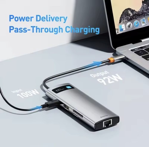 Baseus HUB Adapter 8- in -1 Multiport Reader 4K HDMI Type-C For MacBook Pro USB - 第 4/6 張圖片