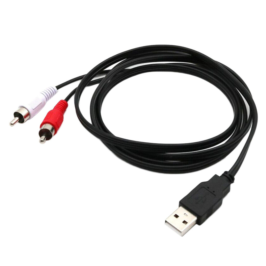 1.5M USB Cable USB To 2x RCA Male AV Audio / Video
