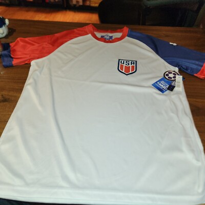 NEW Xcelsius Active USA White Soccer Team Jersey sz Large MSRP $70 2024 Olympics