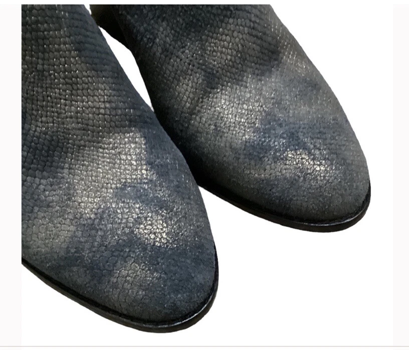 G.I.L.I. Botín Baldwyn Nero Negro Metálico Cuero Repujado Talla 7 Gili Foto 4 de 4