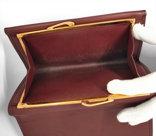 Must De Cartier Leather Bi-fold Envelope Wallet Bordeaux (1001-1) - Picture 8 of 22