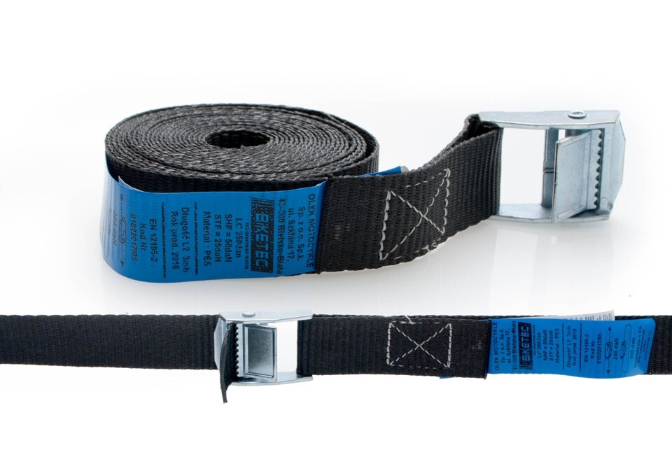 Sangle de transport 25mm boucle autobloquante noire 3m pour stopper la chute de vos charges