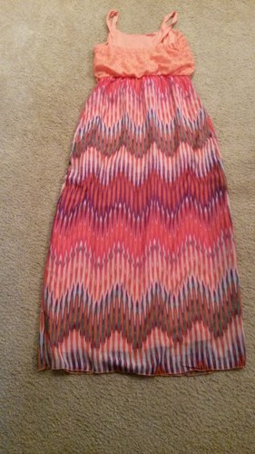 Faded Glory Long Sun Dress S/CH 4-6 Bust is 16". Length 55" - Picture 3 of 5