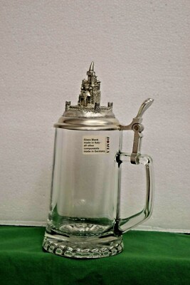 Domex Pewter Lidded Castle Stein - Mint in original box.  