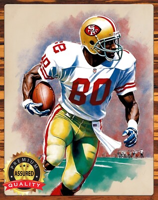 Jerry Rice - San Francisco 49ers - Sketch Drawing - Metal Sign 11 x 14 ...