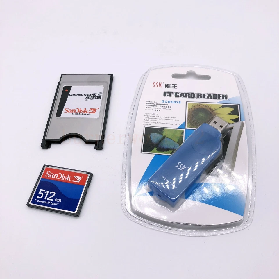512MB Compact Flash Memory Card CF Card +PCMCIA Adapter+SSK USB2.0 reader FANUC  - Image 2 of 4