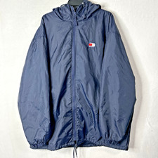 Vintage Tommy Sports Mens Windbreaker Rain Jacket Hilfiger Navy XXL Zip Hooded