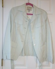 Faconnable Blue Linen Wool Fabric Women's Jacket Small Design In France