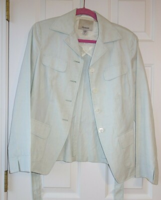 FACONNABLE BLUE LINEN WOOL FABRIC WOMEN'S JACKET