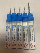 1/8" shank carbide 2 flute spiral down cut CNC router bit set includes 5 sizes