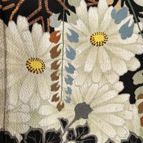 K3011222 Antique Japanese Kimono Silk Kurotomesode - Picture 4 of 21