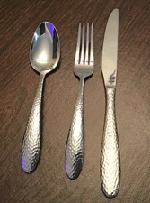 Oneida REYNA Hammered Glossy Stainless Knife Tablespoon Fork - China
