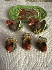 Thanksgiving Miniature Tea Set, Turkey and all his friends