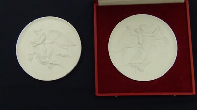 Royal Copenhagen 50er Jahre Biskuit Wandtafeln Engel Tag & Nacht - Thorvaldsen
