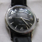 ERNEST BOREL VINT SEA GEM SS SCREWBACK WP 17J FHF73 MANUAL WIND BLACK SPORT DIAL