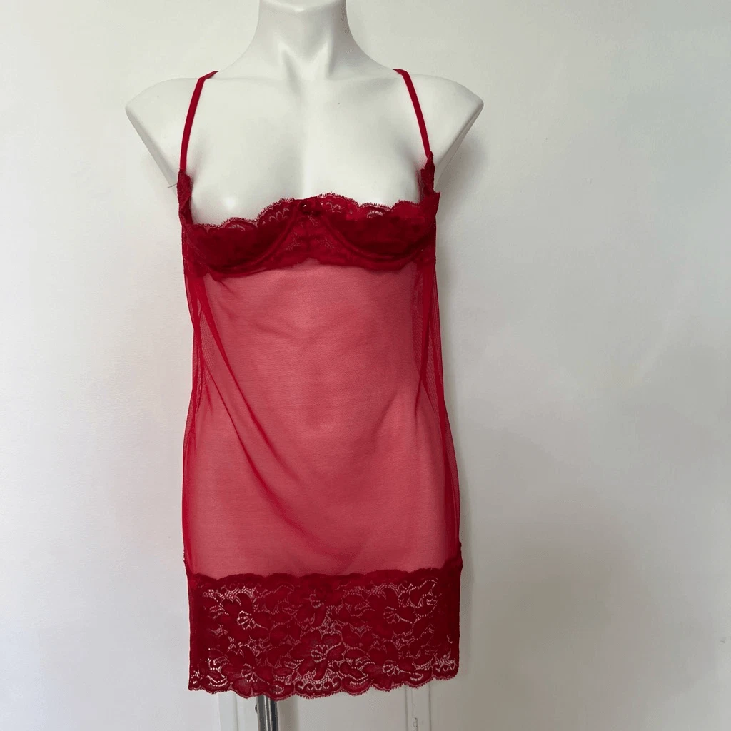 Luxurious Shirley of Hollywood Lace Chemise In Turquoise - Buy Lingerie