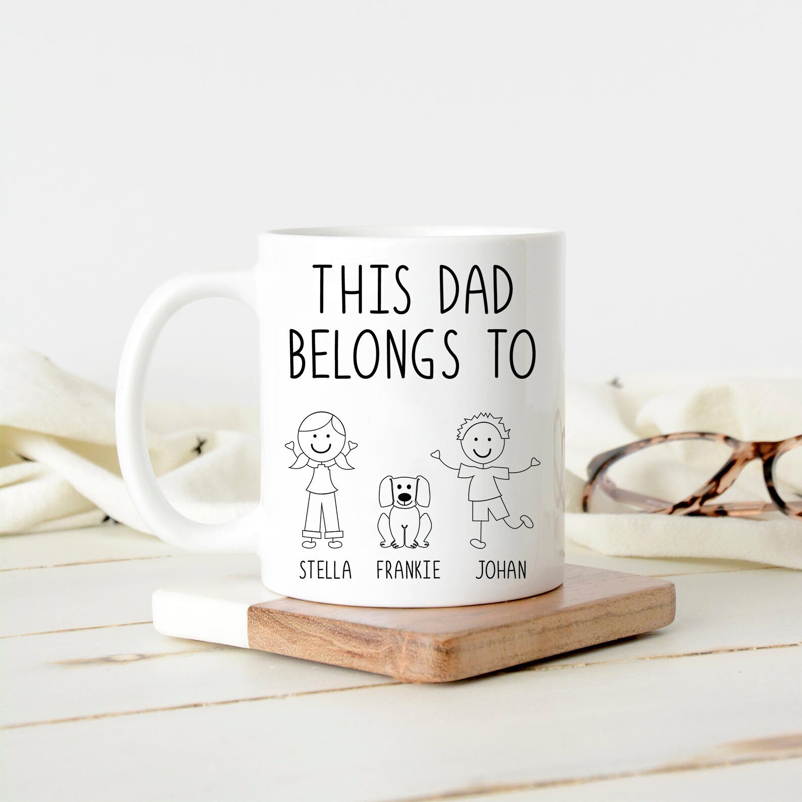 Personalized Dad Gift Mug Father's Day Gift For Daddy From Children To Dad From