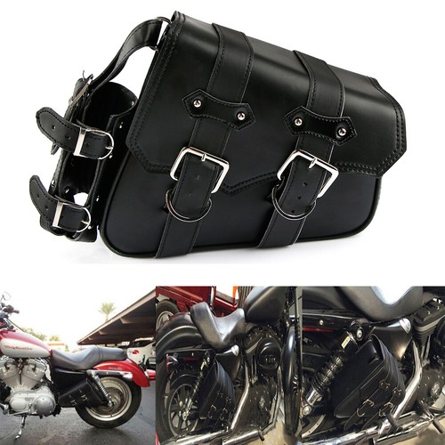 Motorrad Satteltasche Seiten Werkzeugtasche + Flaschenhalter Rechts für Harley - 第 2/8 張圖片
