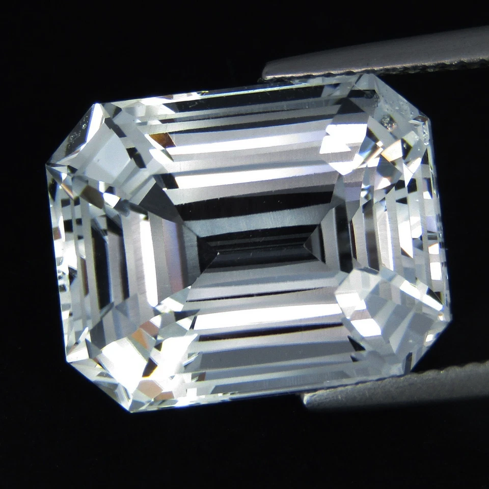 Impresionante topacio blanco natural de 19,71 quilates 16x12,8 mm esmeralda faltante corte Foto 4 de 4
