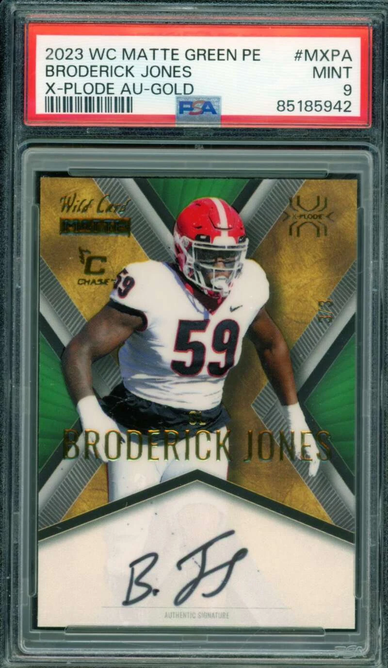 Broderick Jones Wild Card Matte Green Premium Edition X-Plode Autographs #MXPA Gold