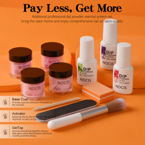 NOCIS 4 Colors Nail Dipping Set Nail Art Starter Kit Dip C5I8 - Picture 3 of 11
