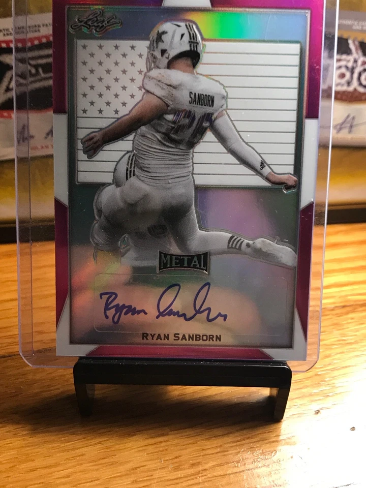 2019 All American Leaf Metal Ryan Sanborn Pink /6 STANFORD AUTO - Image 2 of 2