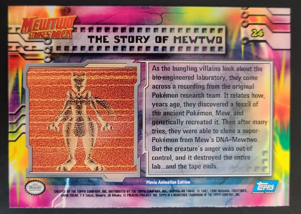 Pokémon THE STORY OF MEWTWO # 24 Mewtwo Strikes Back (Topps) 1st Print