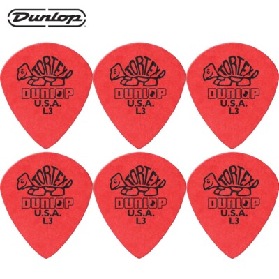 6-PACK Dunlop 472PL3 0.50mm Tortex Jazz III L3 Red Guitar Picks Light