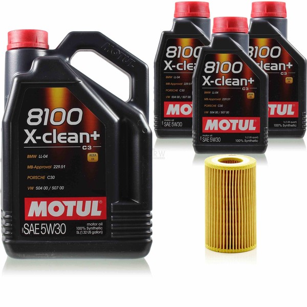 MANN-FILTER Inspektionspaket 8L Motul 8100 X-Clean+ 5W-30 FüR Audi A5 Cabriolet-image