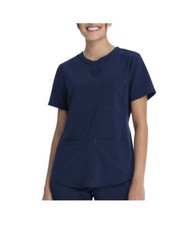 Scrubstar Women's Scrub Top Supreme Stretch V-Neck Placket Indigo Size Small