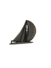 Retro Pewter Sailboat Brooch or Pendant Nautical Preppycore Vintage 1970s