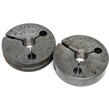 G.M. Co 7/16-28 NS-2 GO NO GO Thread Setting Ring Gages - .4107" .4143"