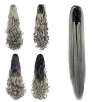 Extra dicke Kralle Kiefer Clip auf Pferdeschwanz Verlängerung wie echtes Echthaarteil Pony