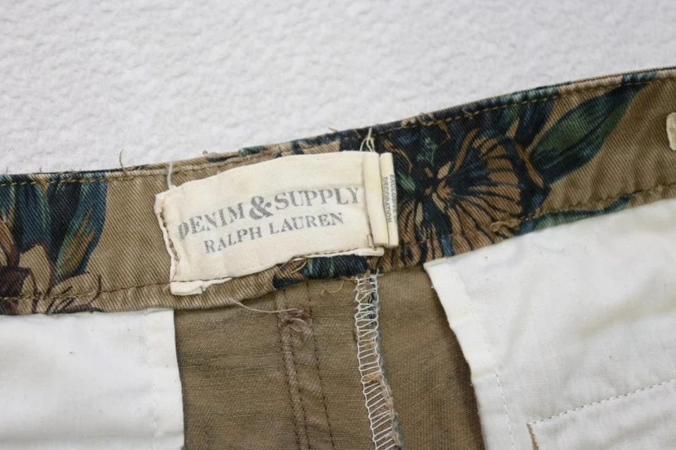 Pantalones Cortos Chinos Hawaianos Denim Supply Ralph Lauren Botón Mosca Floral Para Hombres Talla 36 Foto 4 de 4