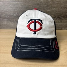 Minnesota Twins Hat Cap Strap Back Womens Navy White MLB Baseball Script Buckle