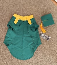 3 Pcs Dog Graduation Costume Set XL Green  Yellow