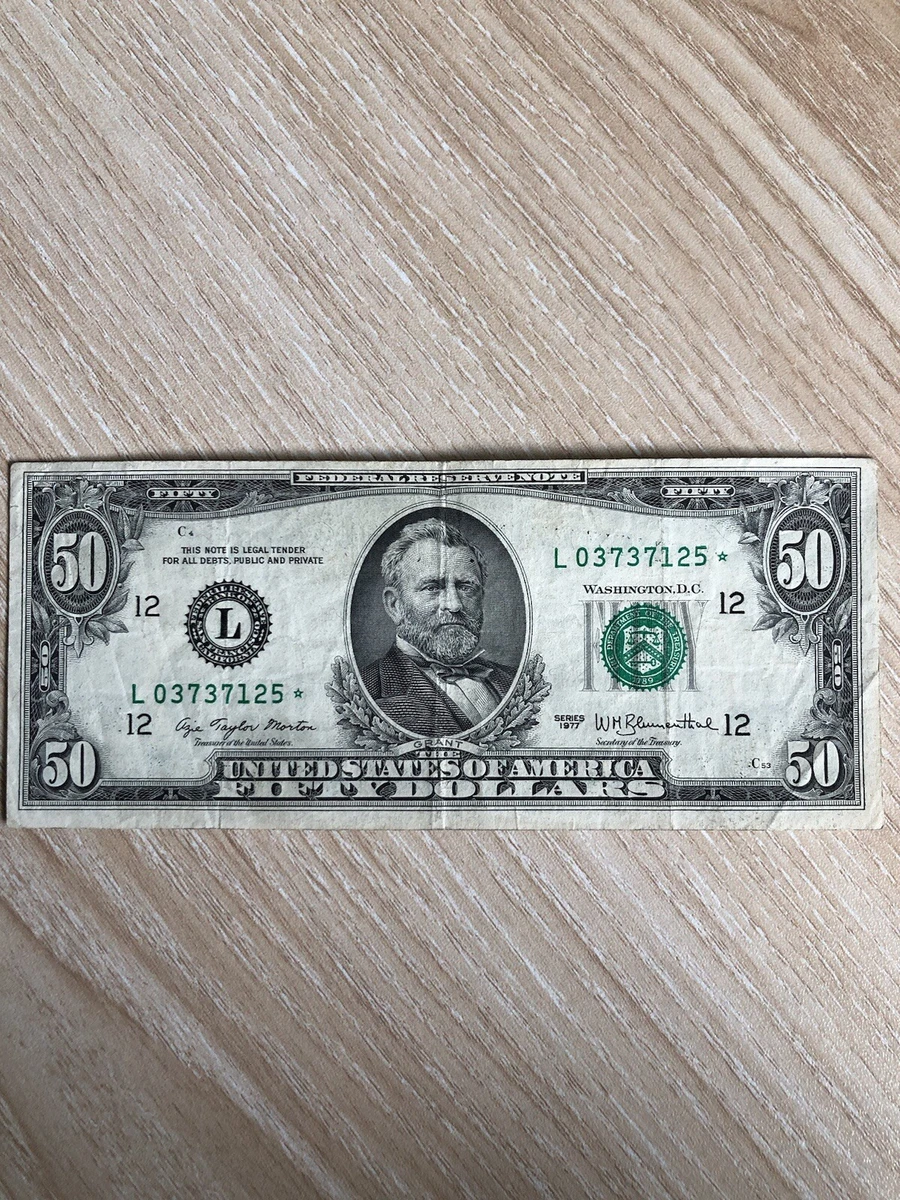 Circulated $50 1977 US Federal Reserve Small Notes for sale | eBay