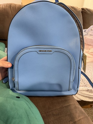 #ad #ad Michael Kors Jaycee Large Leather Backpack NWT South Pacific Blue $558 MSRP⁠ $124.99