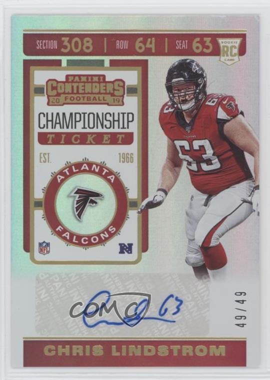 Chris Lindstrom Panini Contenders #204 Autograph-Championship