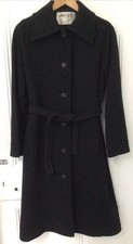 Stylish Jaeger Wool Vintage Black Coat Sz12, excellent condition, Jean Muir era