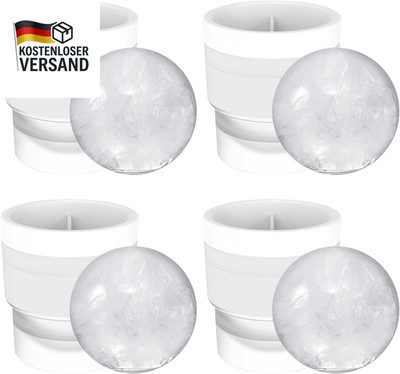 4x XXL Silikon Eiswürfelform Kugel 6cm Rund Ice Ball Maker für Whiskey Party