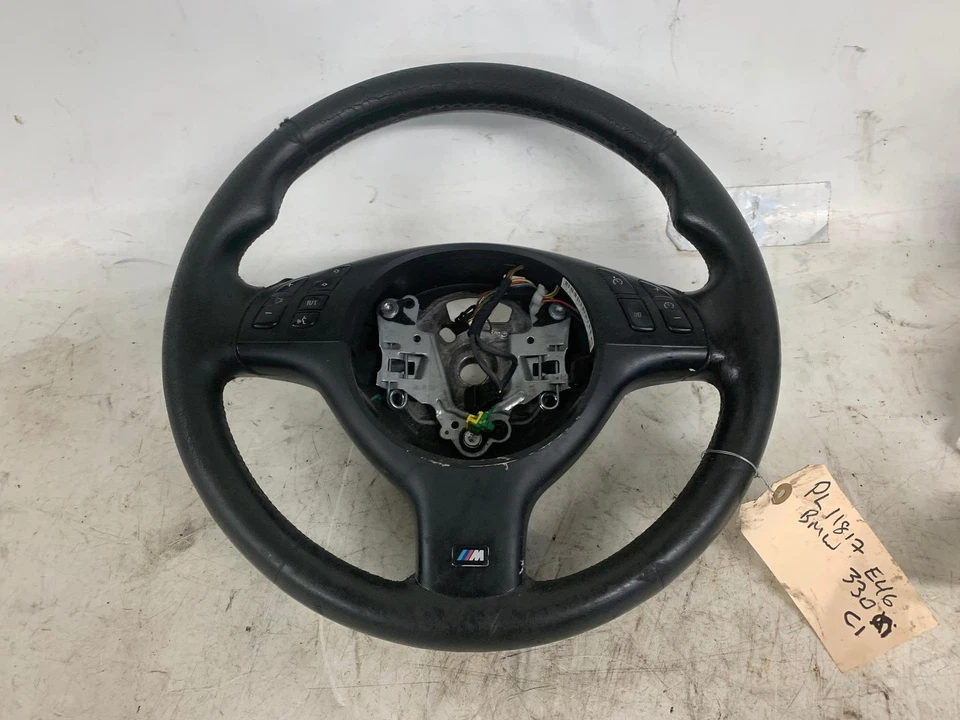 BMW E46 330ci 328ci 325ci 323ci M Sport Leather Steering Wheel W/O Paddles 22820 - Image 2 of 4