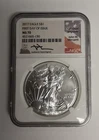 2017 American Silver Eagle NGC MS70 First Day of Issue John Mercanti Hand Signed