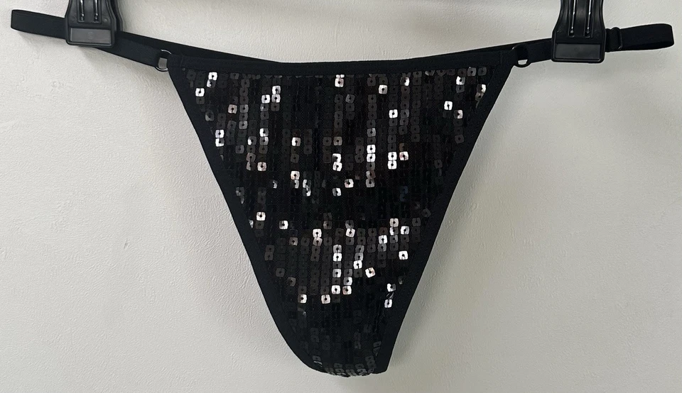 Paquete de 5 bragas de algodón con tanga en V negras XL de Victorias Secret para mujer Foto 2 de 4