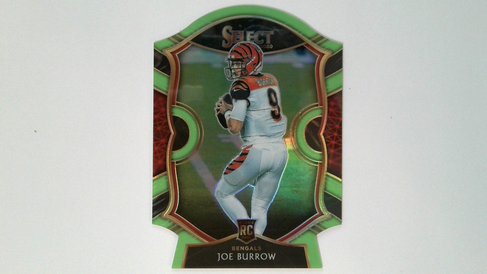 2020 Panini Select - Concourse Joe Burrow #46 Neon Green Prizm Die-Cut (RC)